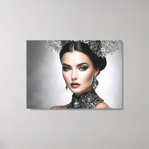Fashion portrait of woman art canvas print