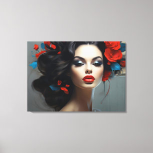 Fashion portrait of woman art canvas print