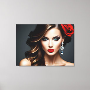 Fashion portrait of woman art canvas print