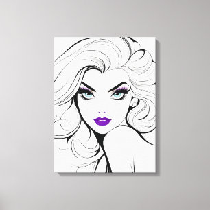 Fashion portrait of woman art canvas print