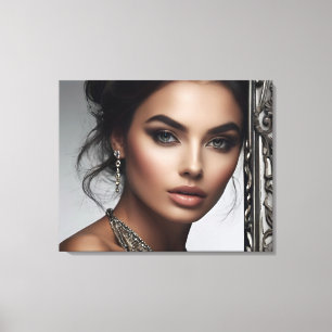 Fashion portrait of woman art canvas print