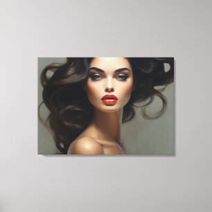 Fashion portrait of woman art canvas print