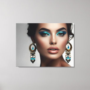 Fashion portrait of woman art canvas print