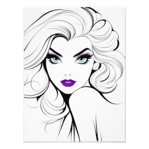 Fashion portrait of woman art photo print