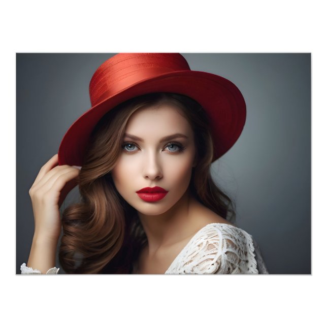 Fashion portrait of woman art photo print (Front)