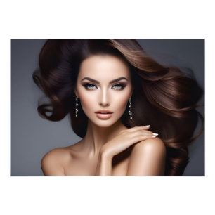 Fashion portrait of woman art photo print