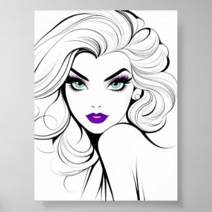 Fashion portrait of woman art poster
