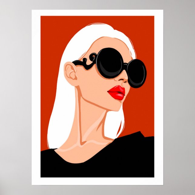 Fashion Poster, Female Art, Flat, Wall Art  (Front)