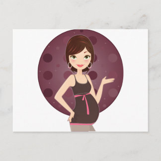 fashion pregnant announcement postcard
