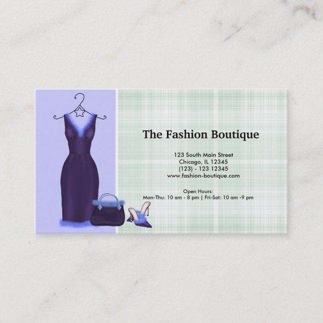 Fashion (Purple) Business Card (Front)