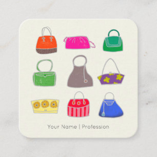 Fashion Purses Stylist Square Business Card