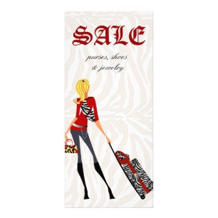 Fashion Rack Card handbag suitcase zebra red tan