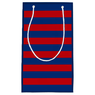 Fashion Red and Blue Horizontal Stripes Small Gift Bag