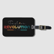 Fashion Revolution Retro Typographic Black Luggage