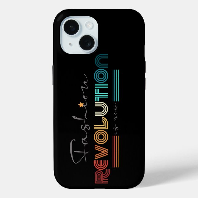 Fashion Revolution Retro Typographic iPhone Case (Back)