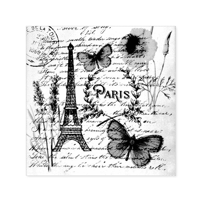 Fashion Salon SPA french eiffel tower Paris Self-inking Stamp (Design)