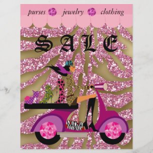 Fashion Scooter Awning Woman Shoes Zebra Glitter Flyer