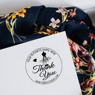 Fashion Script Thank You Rubber Stamp