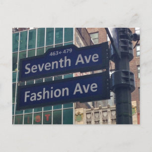 Fashion Seventh Avenue Garment District NYC Street Postcard