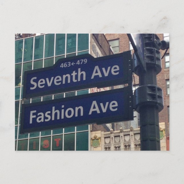 Fashion Seventh Avenue Garment District NYC Street Postcard (Front)