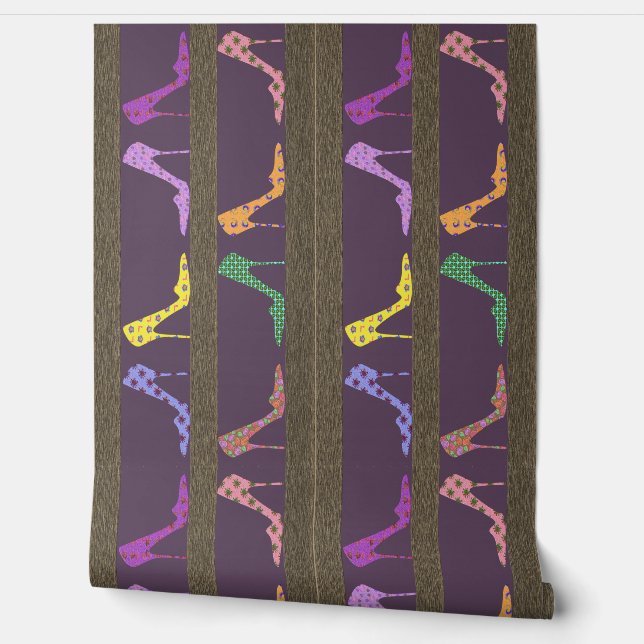 Fashion Shoe Shelves Wallpaper Border LW Purple (Unrolling)