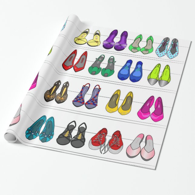 fashion shoes wrapping paper (Unrolled)