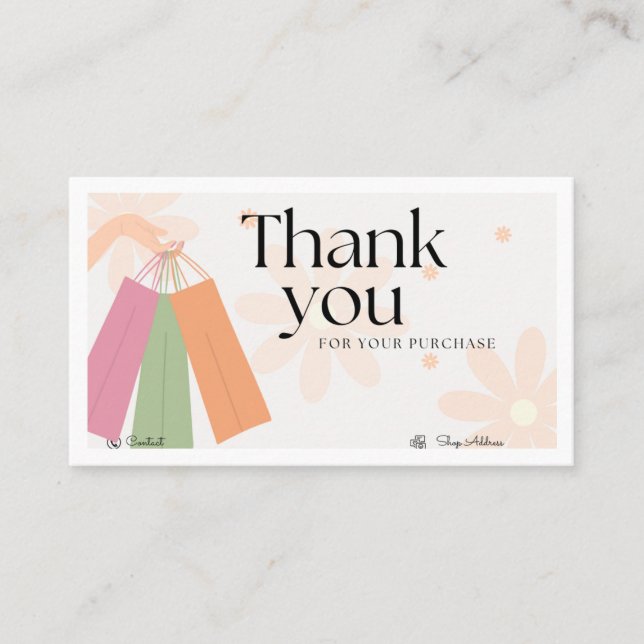 Fashion Shop Business Card – Floral Aesthetic  (Front)