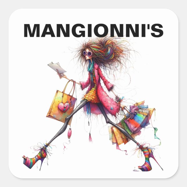 Fashion Shopping  Square Sticker (Front)