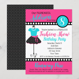 Fashion Show Birthday Party Invitation