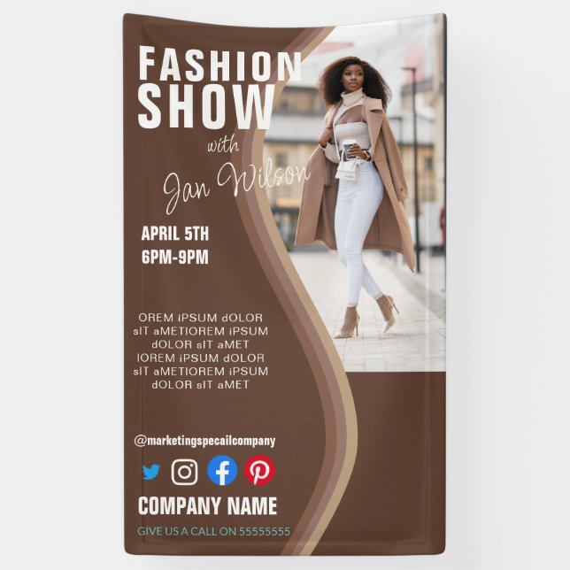 fashion show BUSINESS custom logo flyer Poster  Pe Banner (Vertical)