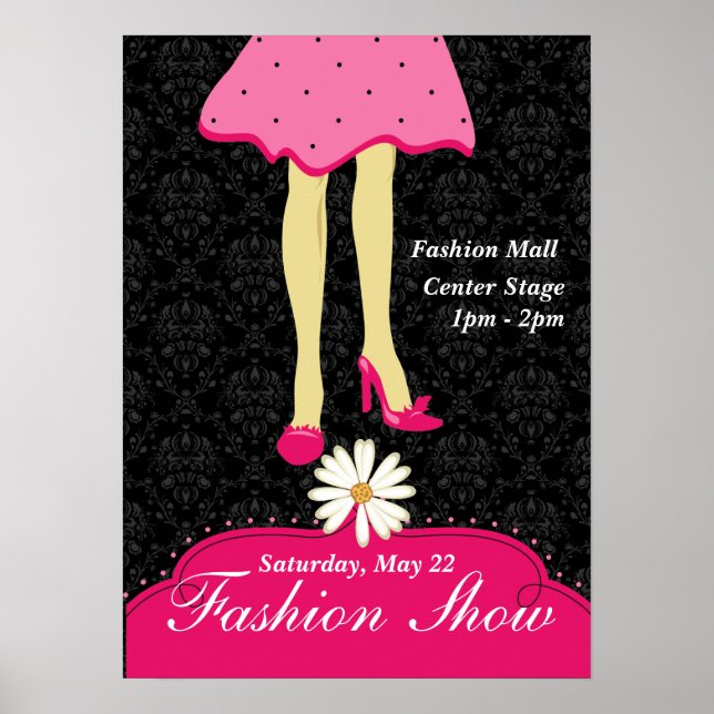Fashion Show Poster Pretty Shoes and Dress Pink (Front)