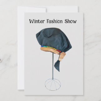 Fashion show with Rhinestone hat invitation