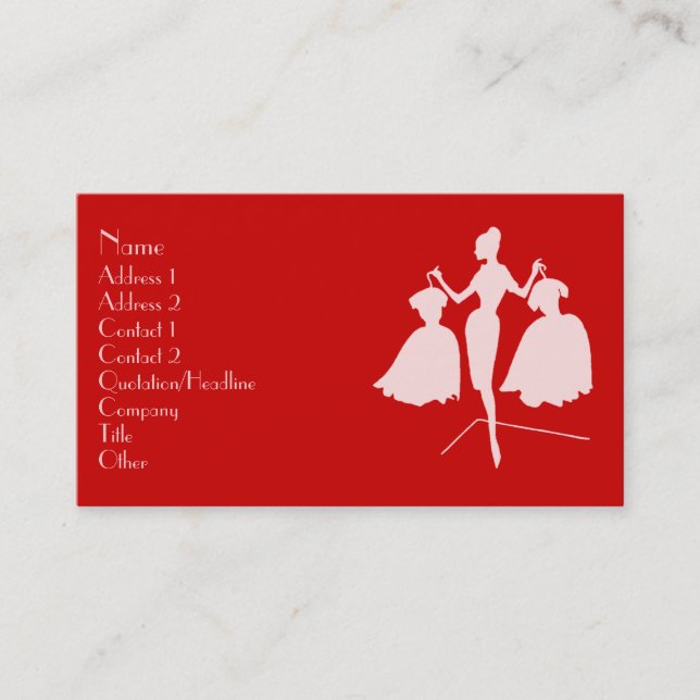 Fashion Silhouette Business Card (Front)