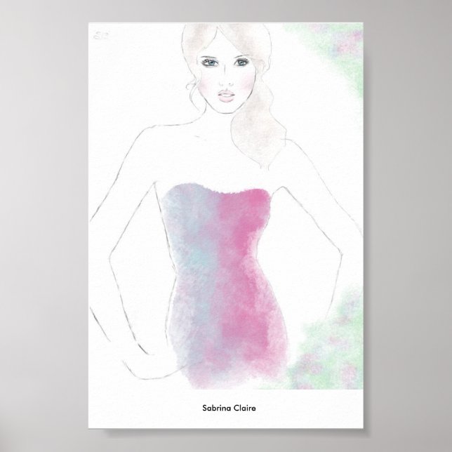 Fashion Sketch - Blend Dress Poster (Front)