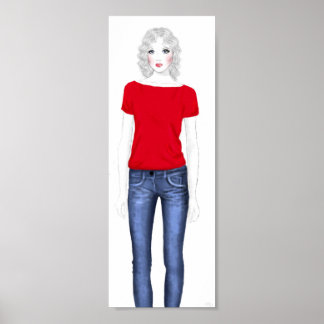 Fashion Sketch - Denim Poster