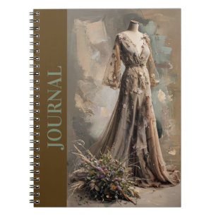  Fashion Sketch LBD Little Black Dress Beige Art Notebook