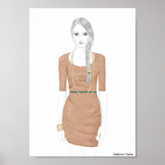 Fashion Sketch - Sweater Dress Poster