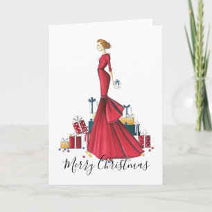 Fashion Sketched Christmas " A Christmas Story" Card