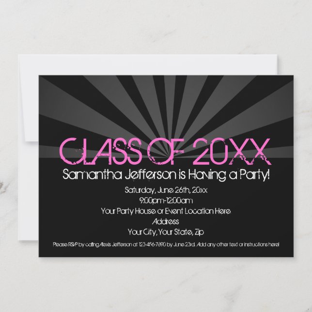 Fashion Spotlight Graduation Party Invitations (Front)