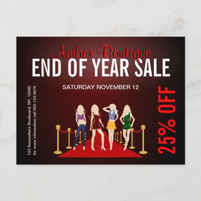 Fashion Store Sale Promotional Custom Postcard (Front)
