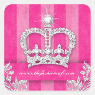 Fashion Stripes Sticker Jewellery Pink Crown