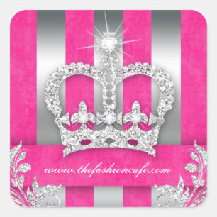 Fashion Stripes Sticker Jewellery Pink Crown