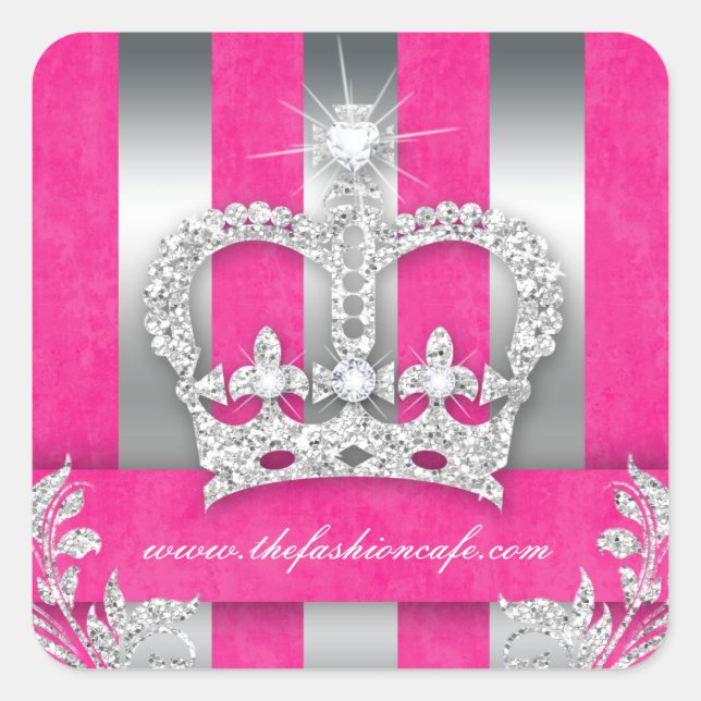 Fashion Stripes Sticker Jewellery Pink Crown Silve (Front)