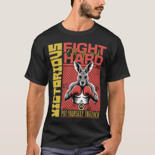 Fashion Style Kangaroo Boxing Fighter Art Design T-Shirt