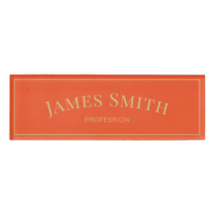 Fashion Style Tangerine Tango Orange: Professional Name Tag