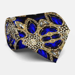 fashion stylish girly turquoise navy Blue gold  Tie