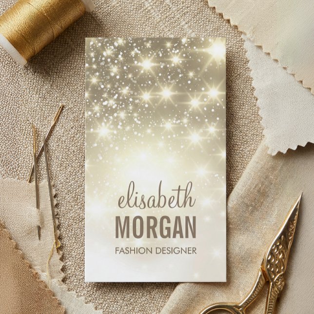 Fashion Stylish - Shiny Sparkles with Gold Glitter Business Card (Creator Uploaded)