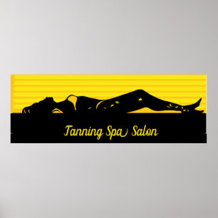 Fashion stylish trendy spa tanning illustration poster