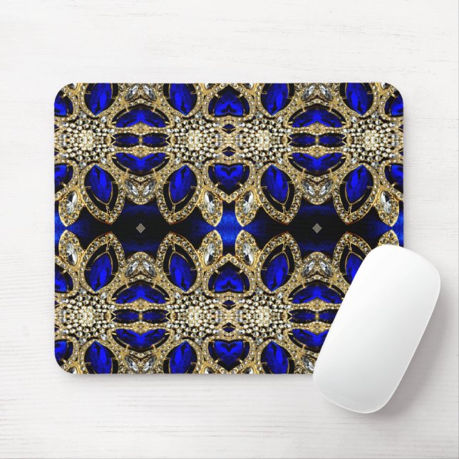 fashion stylish turquoise gold silver royal blue  mouse mat (With Mouse)