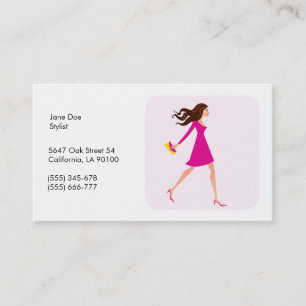 Fashion, Stylist Business Card with Illustration